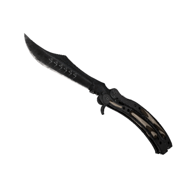 unty Butterfly Knife | Μαύρο Laminate (Battle-Scarred)