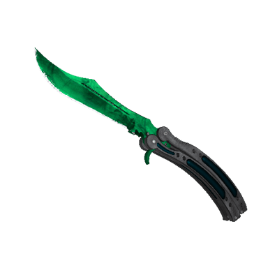 1 Cuțit fluture | Gamma Doppler Emerald (Fabrică nouă)